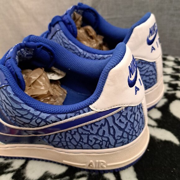 %Size 13 Men Nike Air Force 1 Hyper Blue Elephant Sneakers 488298-416 / A 27 main image 6